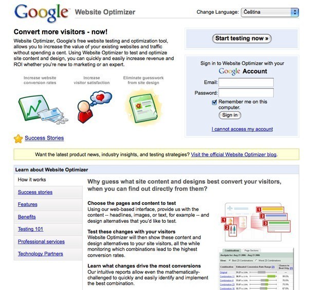 Google Website Optimizer